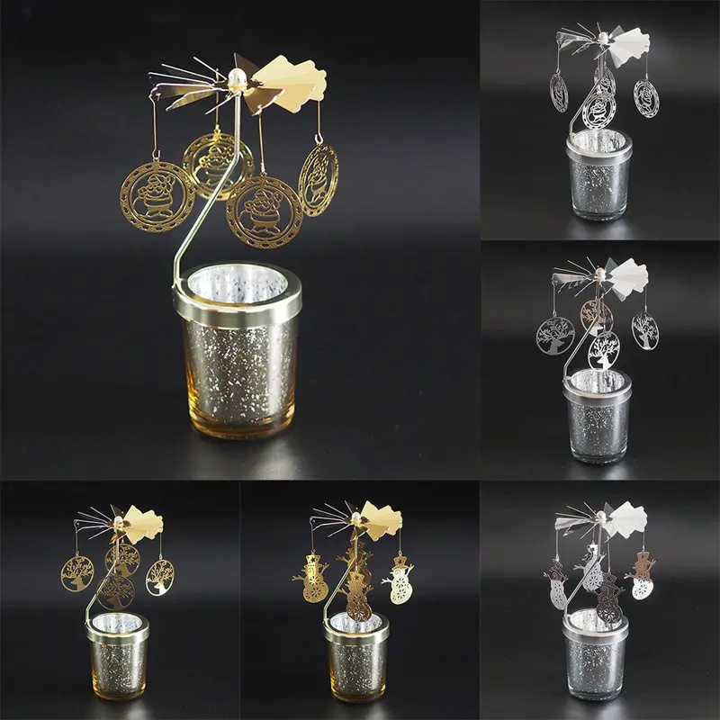 Bougeoir rotatif pour bougie chauffe-plat