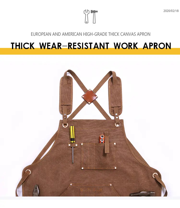 Tablier de travail en toile avec poches à outils